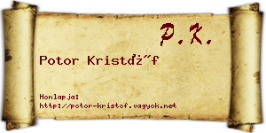 Potor Kristóf névjegykártya