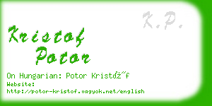 kristof potor business card